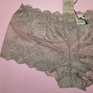 Only Hearts So Fine with Lace Hipster Panty in biscuit - Medium